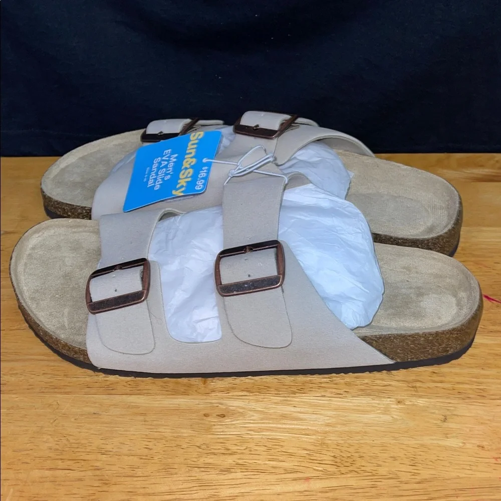 Sun & Sky Men's Beige Slide Sandals